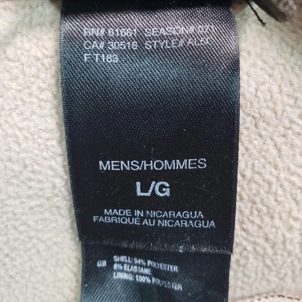 The North Face Mens L Softshell‎ Jacket Brown Full Zip Fleece Lined Outdoor